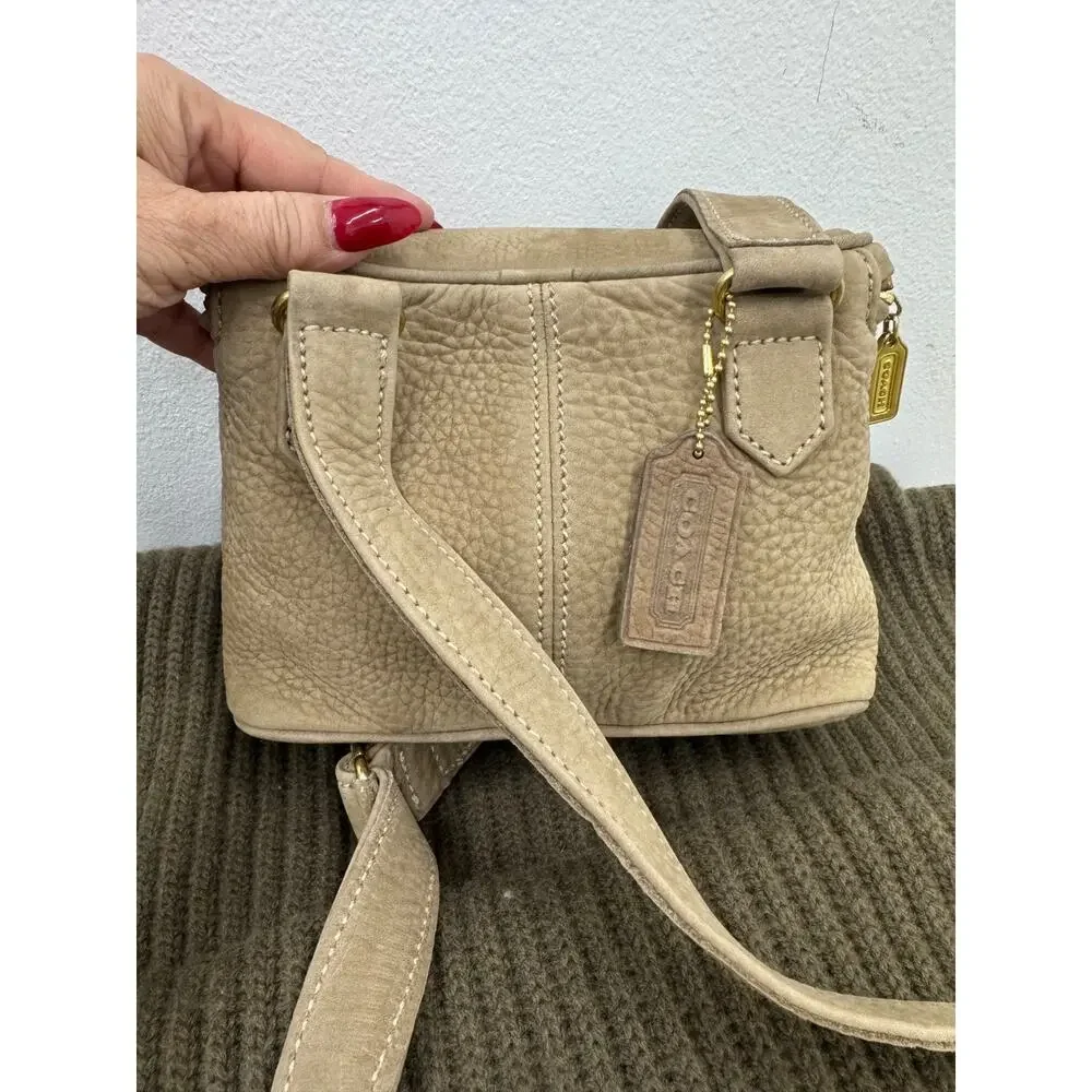 COACH VINTAGE SAGE NUBUCK LEATHER FISHING CREEL HANDBAG 4937 USA (pu20000thrifty